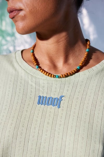 3D Woof Baskı Crop Top (Açık Yeşil)