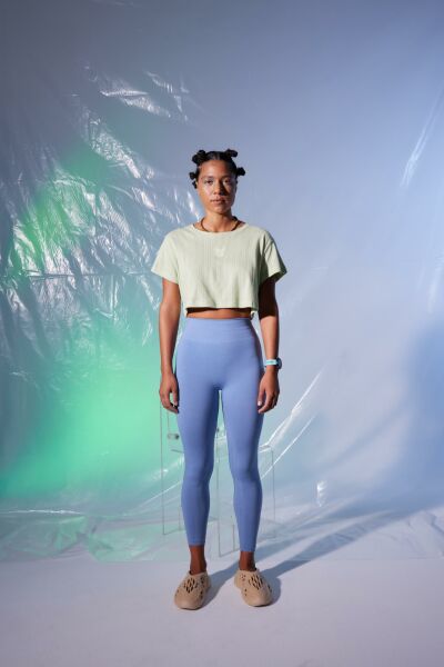 3D Köpek Baskı Crop Top (Açık Yeşil)
