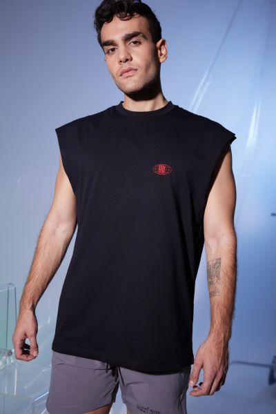 Connected By The Mindset Baskı Tank Top (Siyah)
