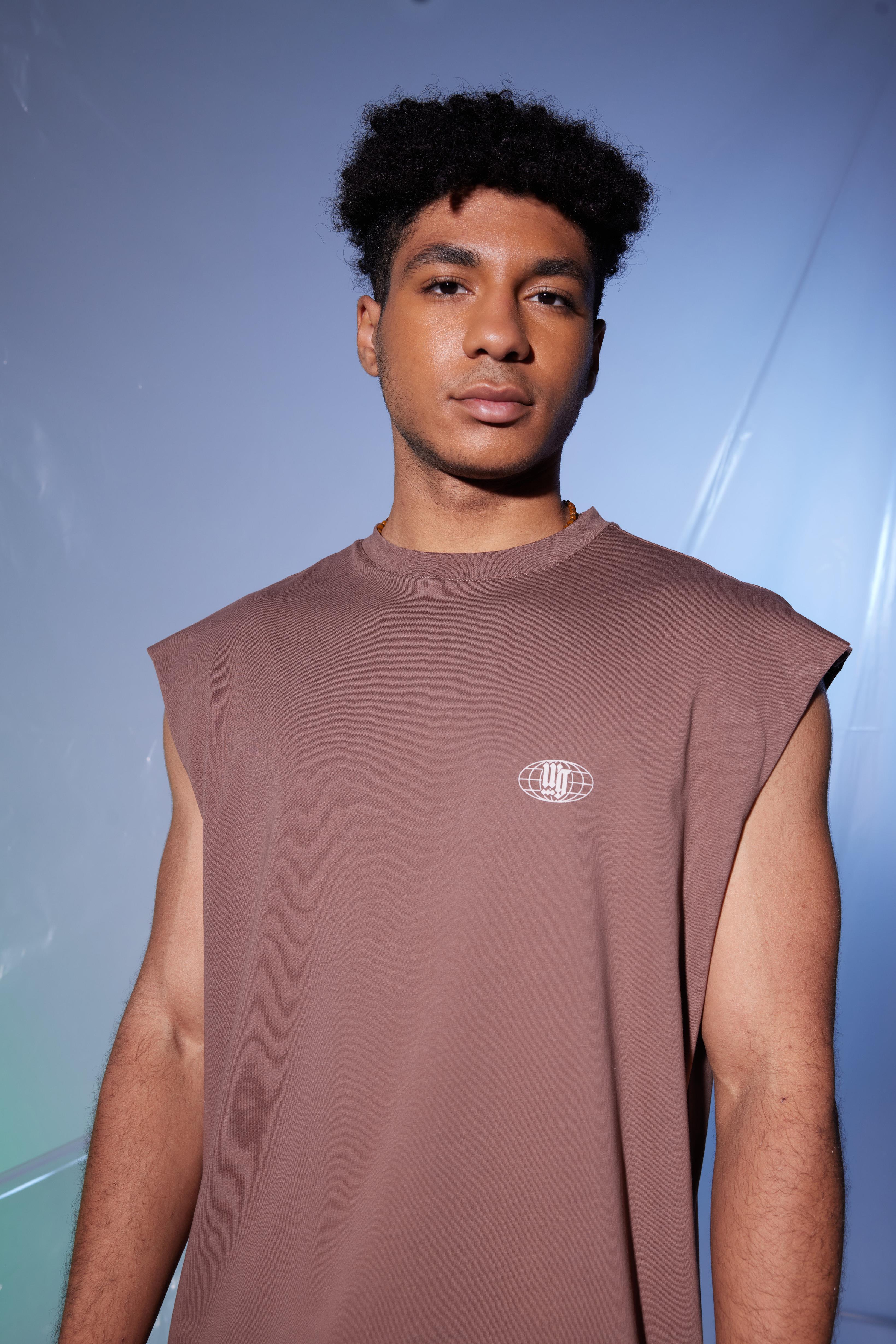 Connected By The Mindset Baskı Tank Top (Kakao)