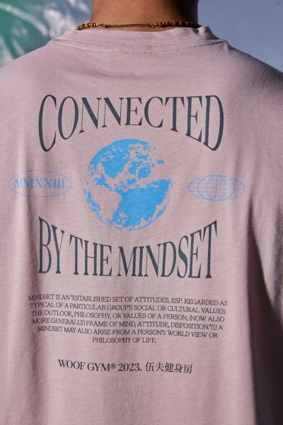 Connected By The Mindset Baskı Tank Top (Pudra)
