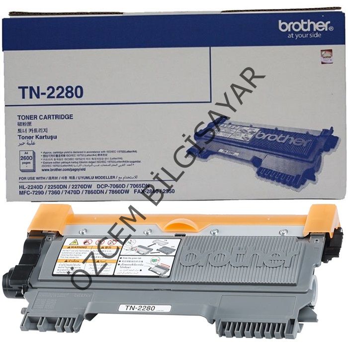 Brother TN-2280 (HL-2130/HL-2132/HL-2240/HL-2250/HL-2270/DCP-7055/DCP-7060/DCP-7065/MFC-7240/MFC-7290/MFC-7360/MFC-7460/MFC-7470/MFC-7860/FAX-2840/FAX-2940/FAX-2950) Orjinal Siyah Toner