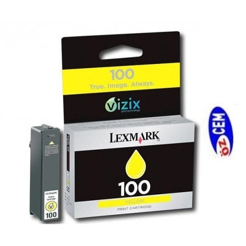 Lexmark 100 (14N0902E) Orjinal Sarı (Yellow) Mürekkep Kartuş