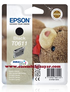 Epson T0611 (C13T06114010) Orjinal Siyah (Black) İnkJet Mürekkep Kartuşu