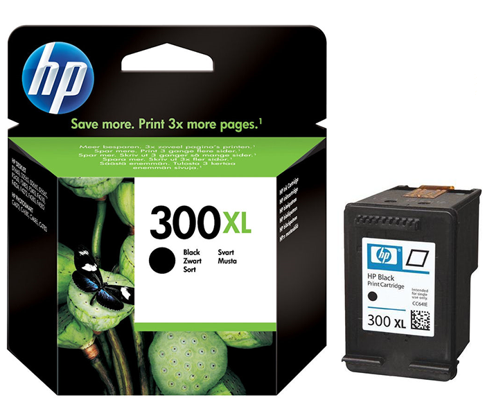 HP 300XL-CC641EE (D1660-D2560-D2660-D2660-D5560-F2420-F2480-F4210-F4272-F4280-F4580-ENVY 100-ENVY 110-ENVY 114-C4670-C4680-C4685-C4780) Orjinal Siyah Kartuşu