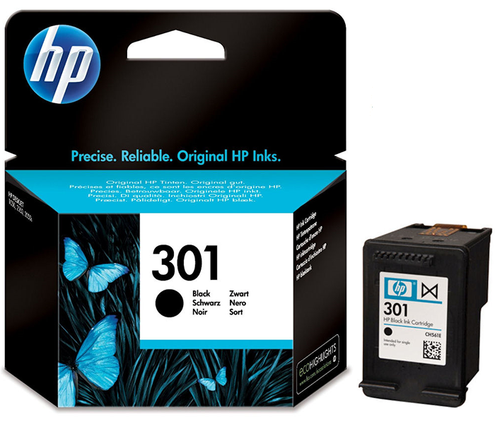 HP 301-CH561EE (1000-1010-1050-1510-1512-1514-2000-2050-2054-2510-2514-2540-2542-2544-2549-3000-3050-3052-3054-3055-3057-3059-2620-2622-2624-4630-4632-4634-4636-ENVY 4500-5530) Orjinal Siyah Kartuşu