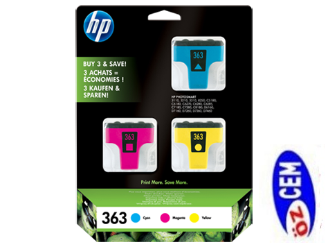 HP 363 (CB333EE) Orjinal Cyan/Magenta/Yellow İnkJet Mürekkep Kartuşu