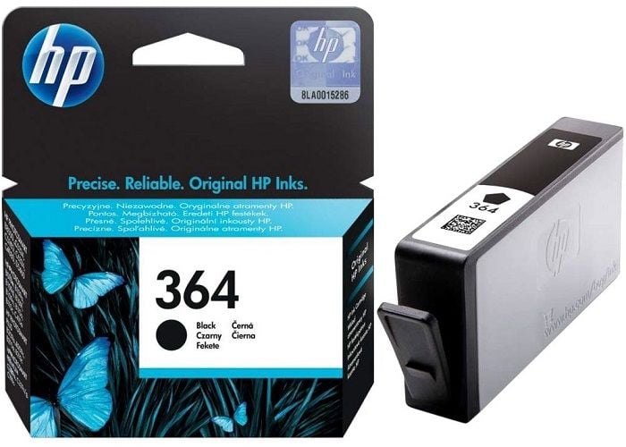 HP 364-CB316EE (DeskJet 3070A-3522-3524/OfficeJet 4622/Photosmart 5510-5514-5515-6510-7510-B109a-B109d-B109f-B109n-B110a-B110c-B110e-B209a-B209c-B210a-B210c-B8550-C309a-C309g-C310a-C410b-C5380-C6380-D5460) Orjinal Siyah Kartuşu