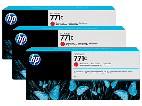 HP 771C-B6Y32A (Z6200-Z6600-Z6680) 3'Lü Orjinal Kromatik Kırmızı Kartuşu