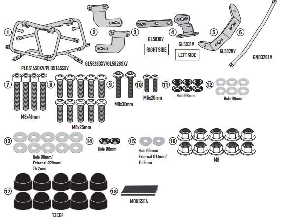 GIVI PLO5145CAM BMW F 900 GS (24) YAN ÇANTA TAŞIYICI