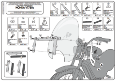 KAPPA AS122A2 HONDA VT 750 S (10-15) RÜZGAR SİPERLİK BAĞLANTISI