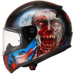 LS2 RAPID 2 ZOMBIE SİYAH-KIRMIZI KASK