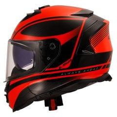 LS2 STORM 2 DODGER MAT SİYAH-NEON TURUNCU KASK