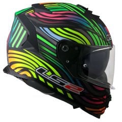 LS2 STORM 2 POWER MAT SİYAH-GÖKKUŞAĞI KASK