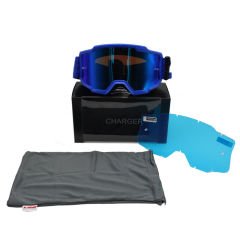 LS2 CHARGER GOGGLES MOTOKROS GÖZLÜK (IRIDIUM CAMLI) MAVİ