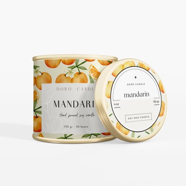 Doro Candle Mandalina Kokulu Soya Mum (130 GR)