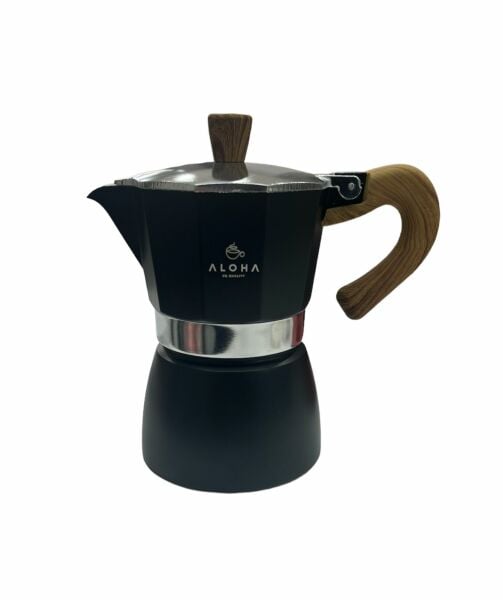 Aloha Ahşap Kulplu Moka Pot