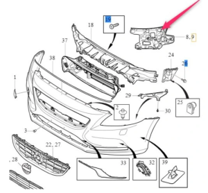 Ön Tampon Braketi Sağ | Volvo V40 2013-2020