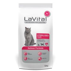 LaVital Kilo Kontrolü için Somonlu Kısırlaştırılmış Kedi Maması 12kg