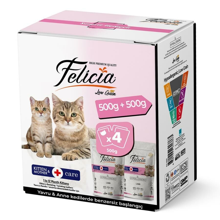 Felicia Yavru Kuzulu Kedi Maması 500 gr x 4 Adet