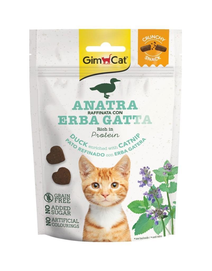 Gimcat Crunchy Snacks Ördekli ve Catnipli Tahılsız Şekersiz Çıtır Kedi Ödülü 50 gr