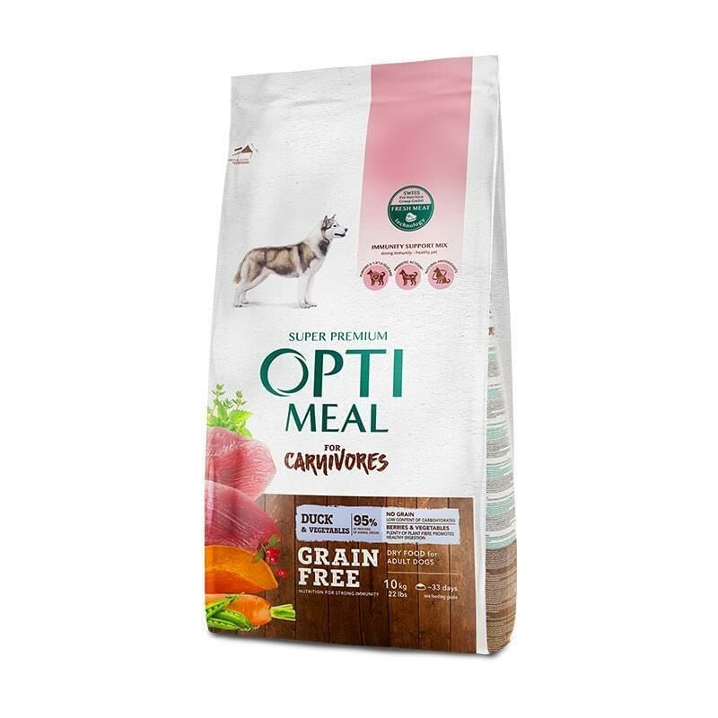 Optimeal Ördek-Sebze Tüm Irklar Tahılsız Yetişkin Köpek Maması 10 Kg