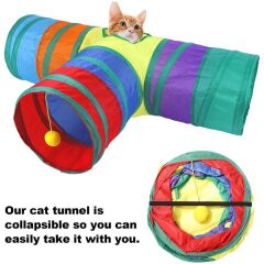 Renkli Kedi Tüneli T Şeklinde