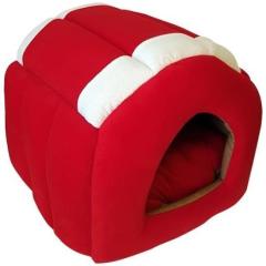 Bedspet Yuvalı Klübe Kedi Köpek Yatağı Kırmızı