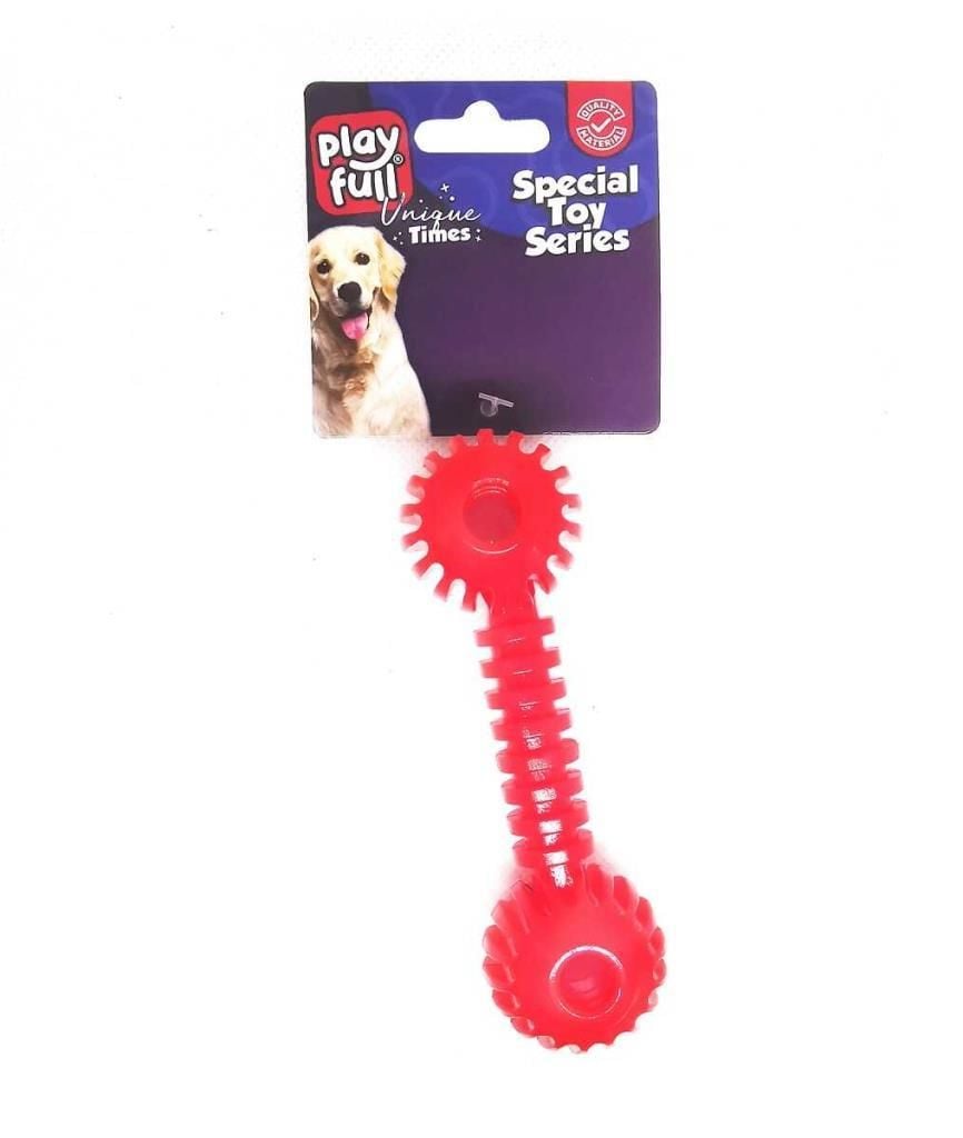 Playfull Dumbell Şeklinde Tırtıklı Köpek Oyuncağı 12x3,5 Cm
