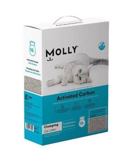 Molly Aktif Karbon Granüllü Topaklanan Kedi Kumu 10 LT