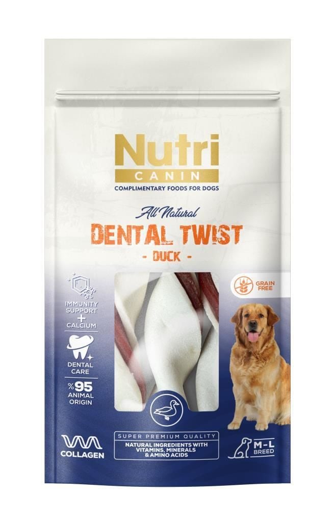 Nutri Canin Dental Twist Ördekli Diş Sağlığı Köpek Ödülü 120 Gr