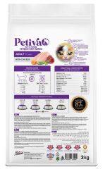 Petiva Yetişkin Kediler İçin Tavuk Etli Kuru Kedi Maması 3 Kg