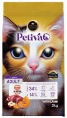 Petiva Yetişkin Kediler İçin Kuzu Etli Kuru Kedi Maması 3 Kg