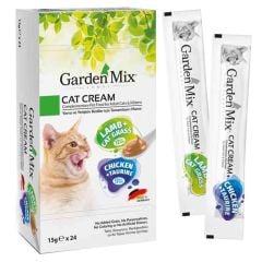 Garden Mix Kuzulu ve Tavuklu Krema Kedi Ödül Maması 15gr (24'lü)