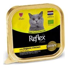 Reflex Plus Sos İçinde Et Parçacıklı Organik Tavuklu Kedi Konservesi 85 Gr