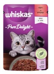 Whiskas Pouch Pure Delight Jöle İçinde Sığır Etli Yetişkin Kedi Konservesi 85gr