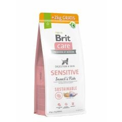 Brit Care Sensitive Digeston & Skin Balıklı Larva Proteinli Yetişkin Köpek Maması 12Kg+2 Kg