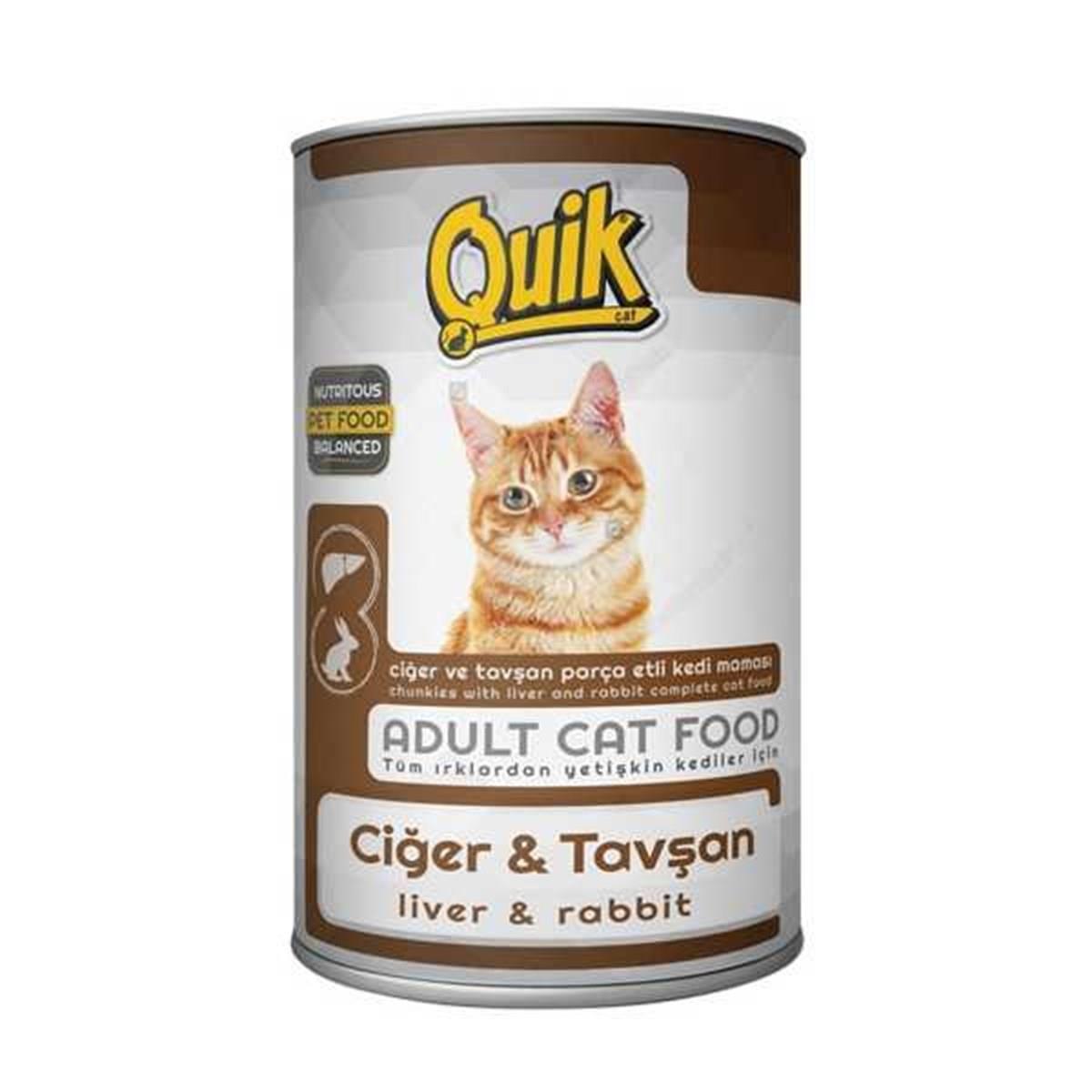 Quik Ciğerli Tavşanlı Kedi Konservesi 415 Gr