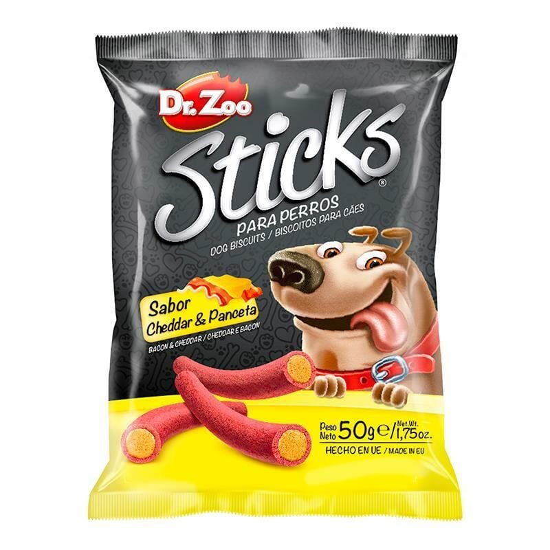 Dr.Zoo Sticks Cheddar-Pastırmalı Köpek Ödülü 50Gr