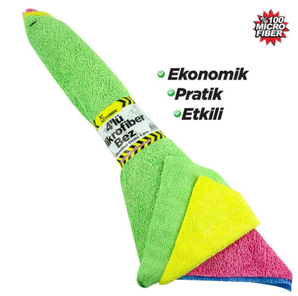 AUTOMIX 4 Parça Burmalı Mikrofiber Bez (040.07.009498)