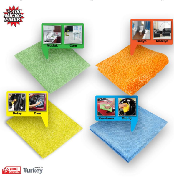 AUTOMIX 4 Parça Kutulu Mikrofiber Bez (040.07.023208)