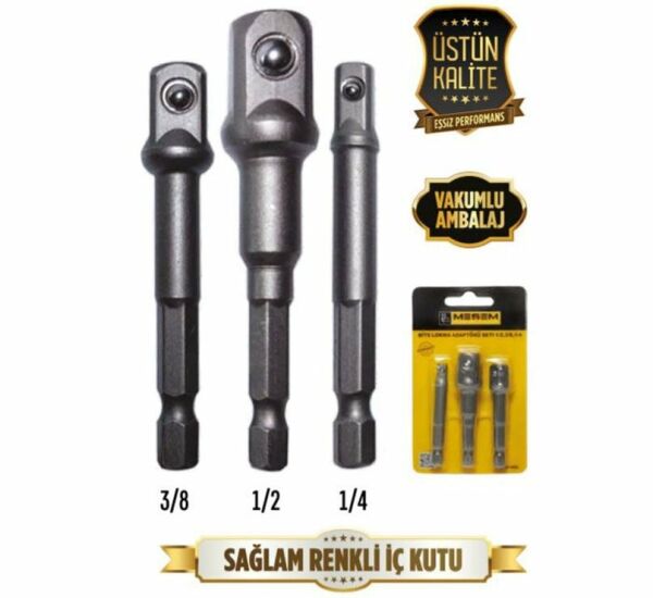 Meşem 4466 - Lokma Adaptör Seti 1/2 -  3/8  -1/4