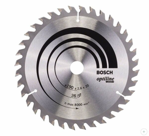 BOSCH Optiline Wood 190x20 mm 36 Diş Ahşap Daire Testere Bıçağı