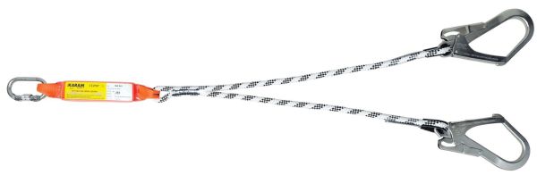 KARAM Ka 341 Çift Kollu K4 Kancalı Şok Emicili Karabinalı Lanyard