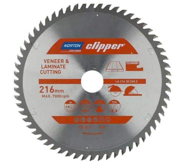 NORTON Clipper  TCT Laminat  Elmas Testere 216x30 60 Diş 70184608142