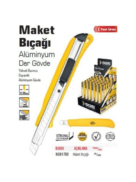 SGS 1782- Alüminyum Dar Gövde Maket Bıçağı