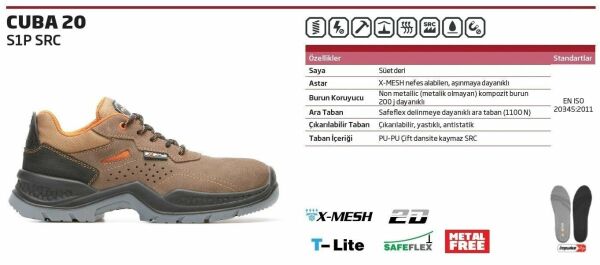 EXENA CUBA 20 S3 SRC Süet İş Ayakkabısı (Numara Seçiniz)