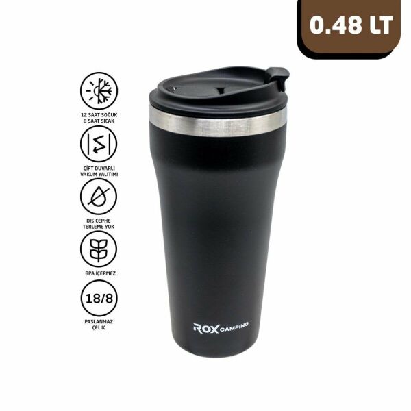 ROX Camping Termos 0.48 Litre - Siyah (153CAMP0190)