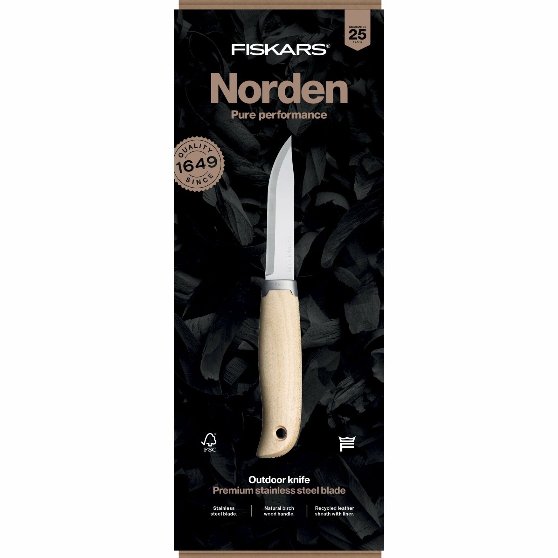 FISKARS Norden Ahşap Saplı Kılıflı Bıçak (1072090)