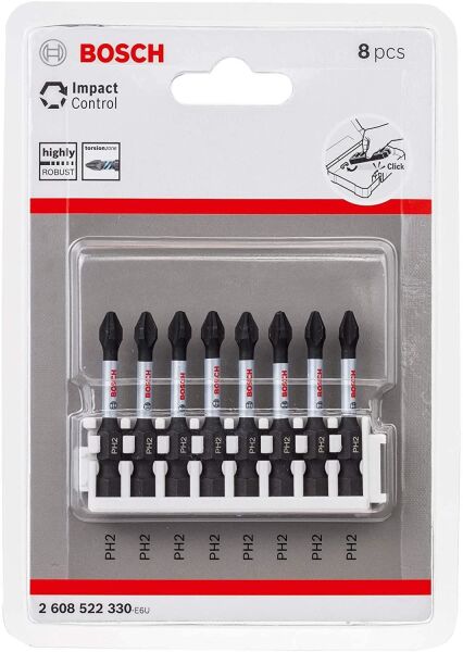 Bosch ImpactC Yıldız Vidalama Ucu Bits Takımı PH2*50mm 8'li - 2608522330